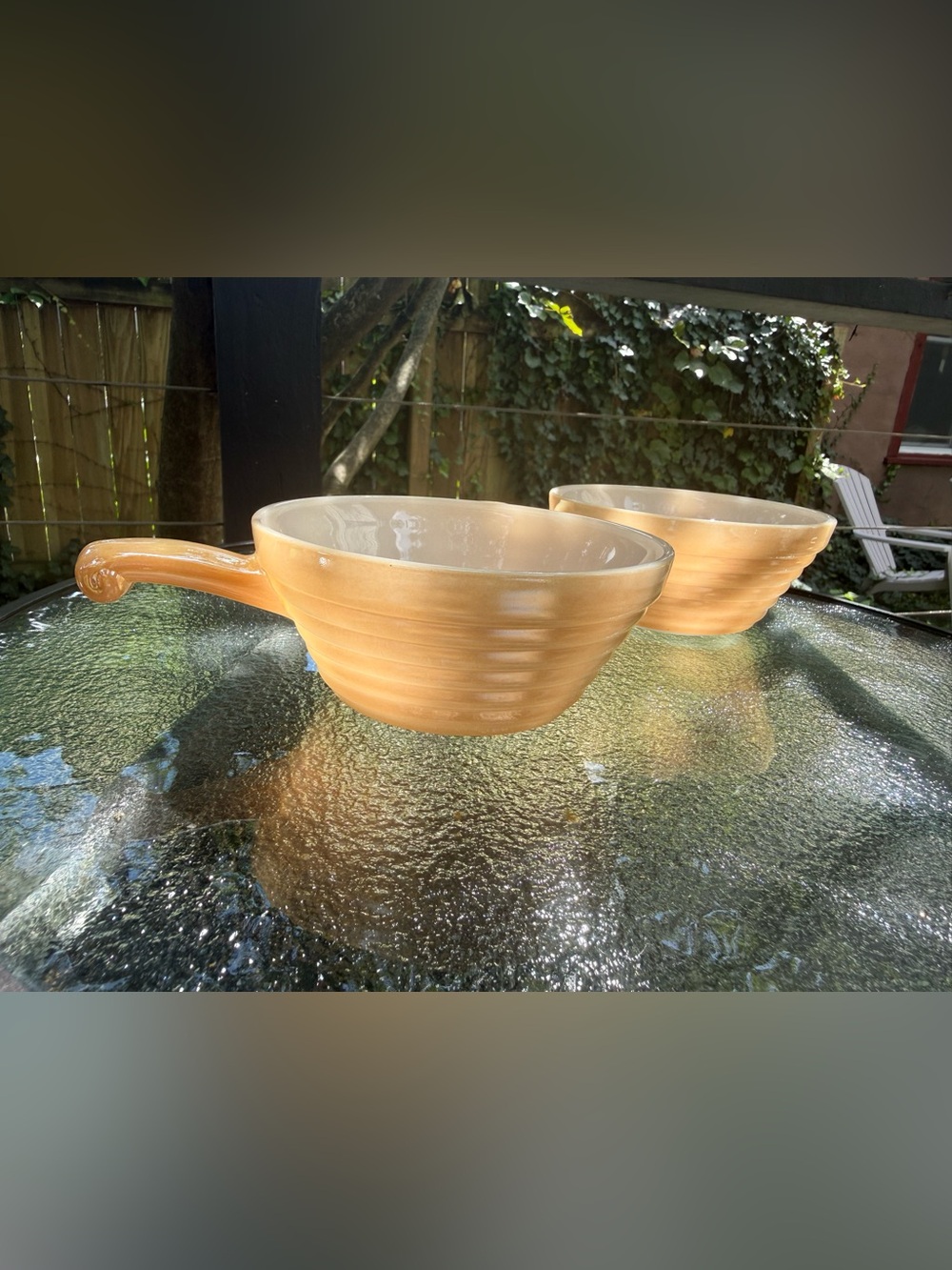 Yellow Ceramic Handle Soup Bowl - Set of 2